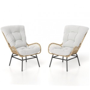 Terasos kėdės su storomis pagalvėlėmis - keliamoji galia iki 180 kg (2 vnt.)